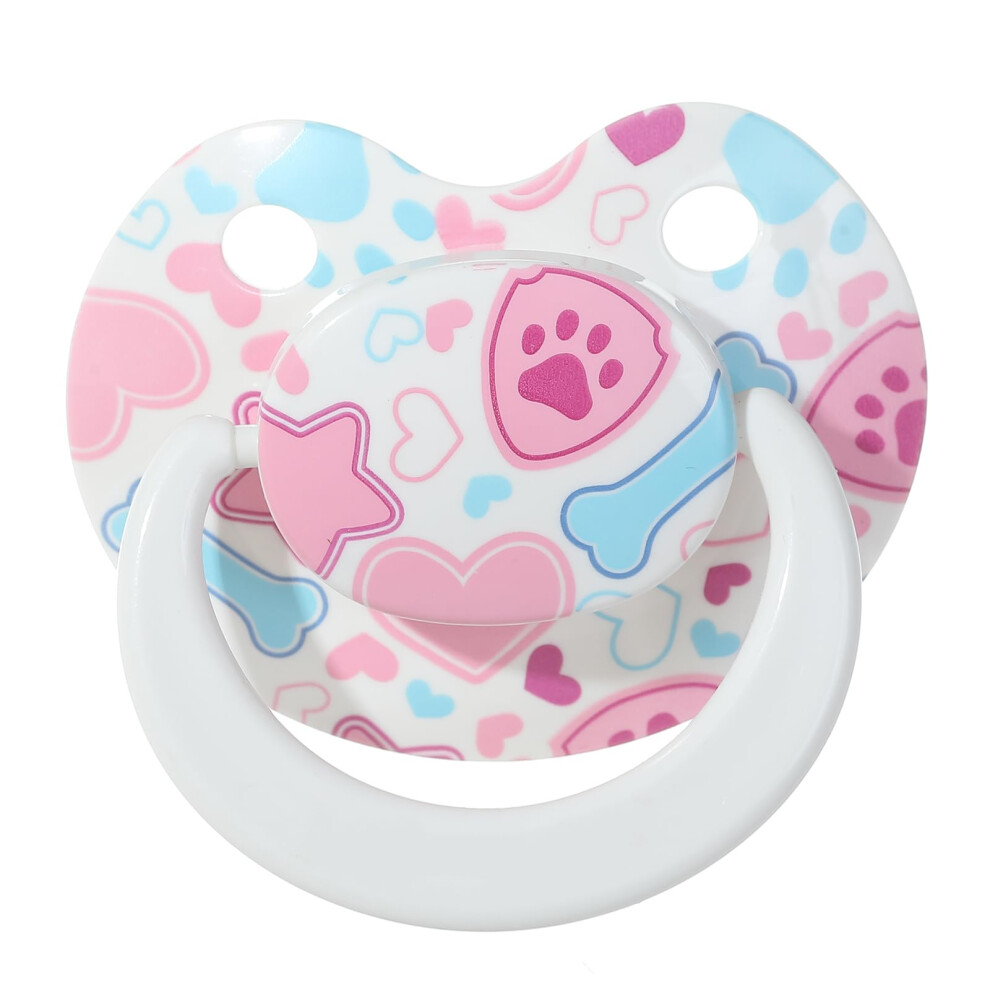 Cute Adult Pacifier Silicone Nipple?Big Size Butterfly Shaped Night Binky - Large Shield Printed Paci For Sleep White Somniumnight