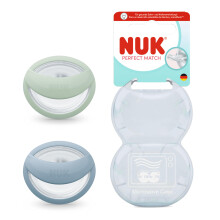 Perfect Match Baby Dummies | 0-6 Months | Breastfeeding Friendly, Orthodontic Soothers | 95% Baby Acceptance** | Green & Blue | 2 Count