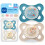 MAM MAM Night Glow in the Dark Silicone Pacifier, Blue, 2-Count 1