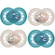 MAM Original Silicone Dummy 16+ months SkinSoft Silicone, 4 pieces - value pack Winter Dream, 2 travel boxes
