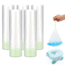 Fassory 50 Pcs Potty Liners Toilet Seat Liners, 42cm * 24cm Disposable Drawstring Potty Training Bags for Toddlers Kids Standard Size, NO Absorbent
