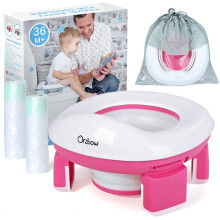 Orzbow Portable Potty for Toddlers, Travel Potty Training Toilet Seat with 4 Legs, Foldable Kids Toilet Seat with 40pcs Potty Bags, Detachable Carry