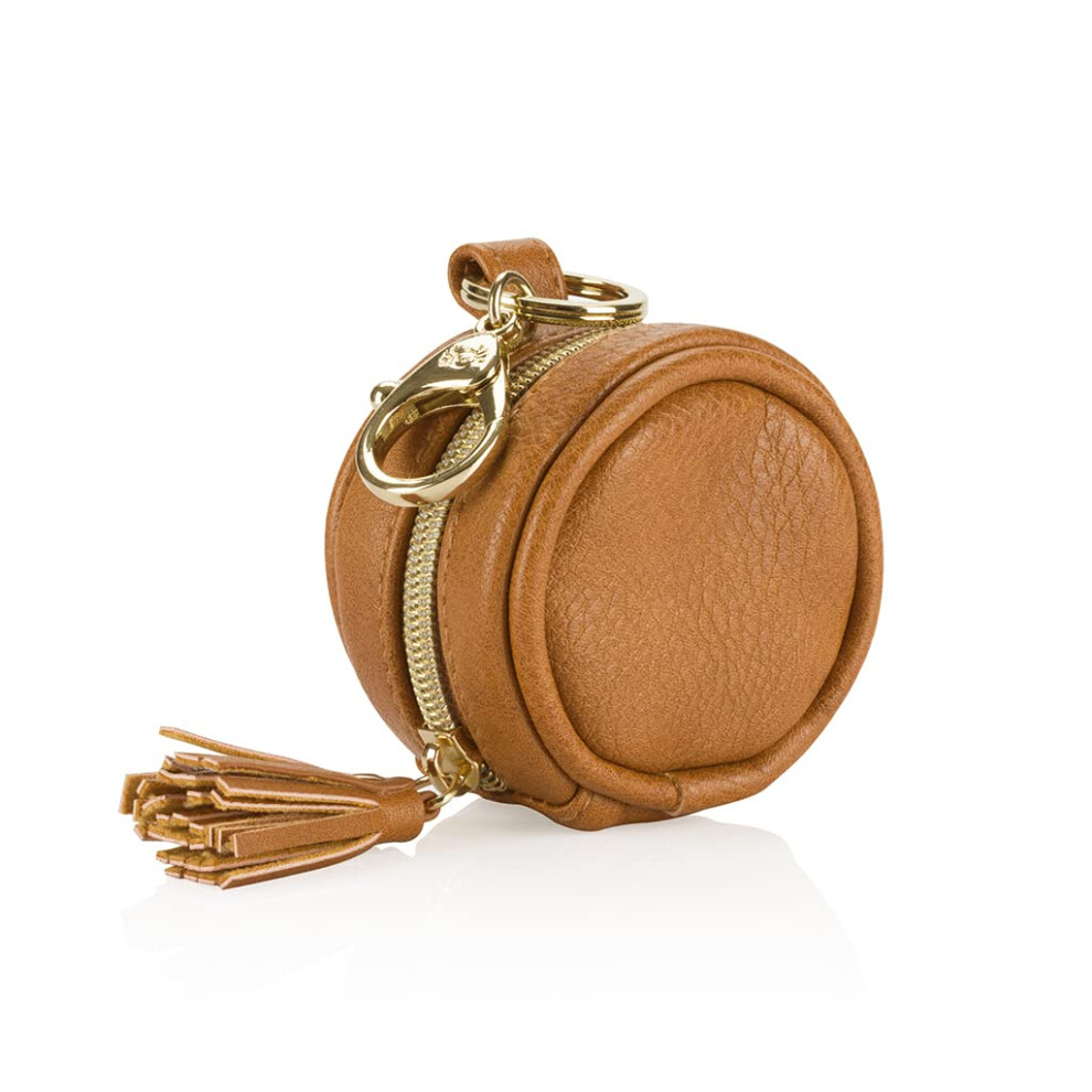 Dummy Case ? Leather Pacifier Case With Zip, Portable Case Holds 2 Dummies, Attaches To Nappy Bag, Pram Or Keychain, Baby Essentials For Itzy Ritzy