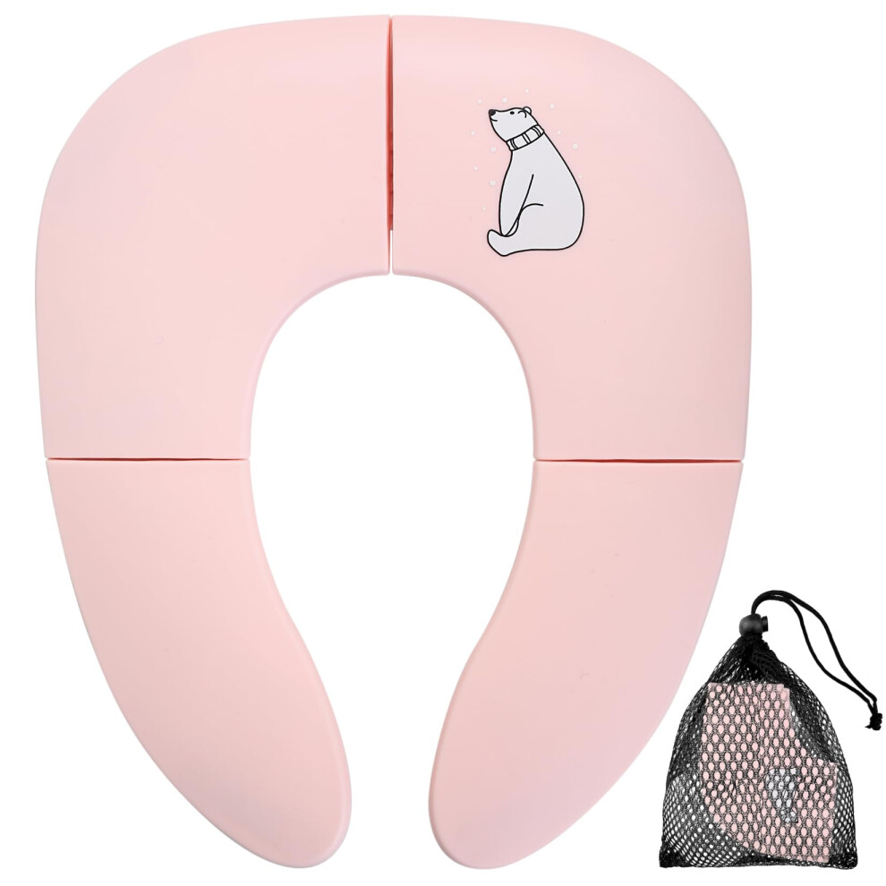 Gaomoeny Foldable Baby Kids Potty Toilet Training Seat, Travel Portable Folding Toddler Toilet Seat, Non-Slip, With Carry Bag