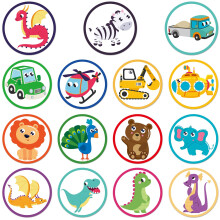 Tinoaly 30pcs Potty Training Stickers, Multicolor Cartoon Dinosaur Animal Patterns, Reusable Heat Resistant Potty/Toilet Seat Stickers for Toddlers
