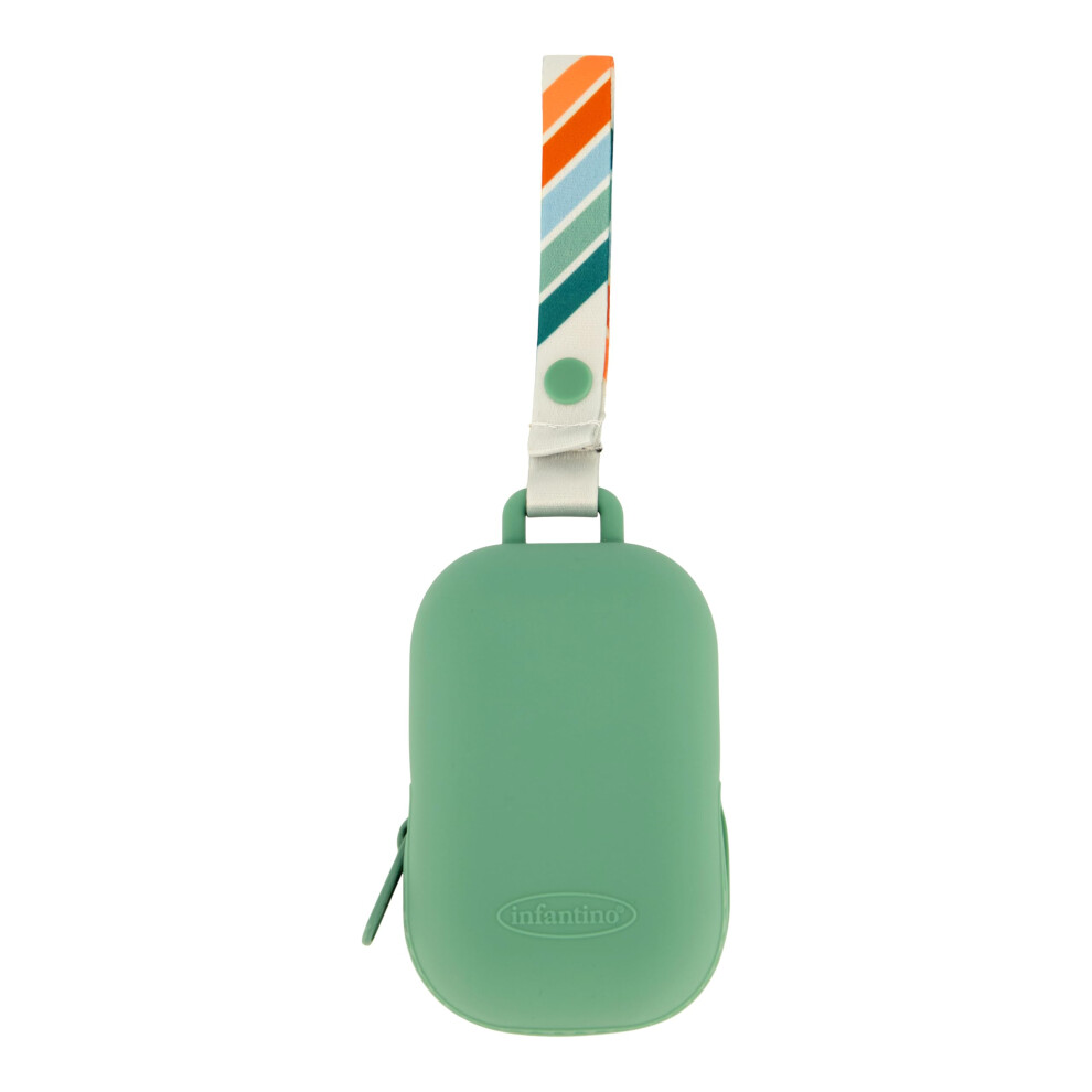 Pacipod - Premium Silicone Pacifier Holder, Attaches To Stroller Or Diaper Bag, Stores Up To 2 Pacifiers, Easy To Clean Infantino