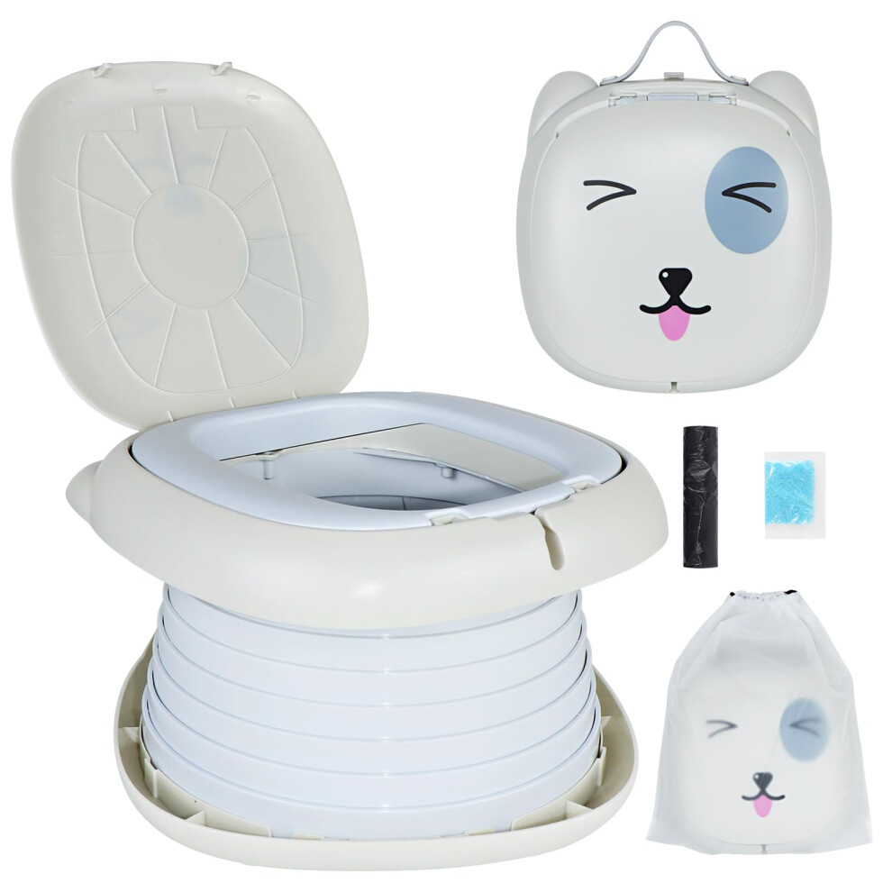 Travel Potty For Toddlers, Foldable Portable Potty For Toddlers, Potty Training Toilet Seat With 45Pcs Potty Bags Included For Baby Boys Girls Yeelua
