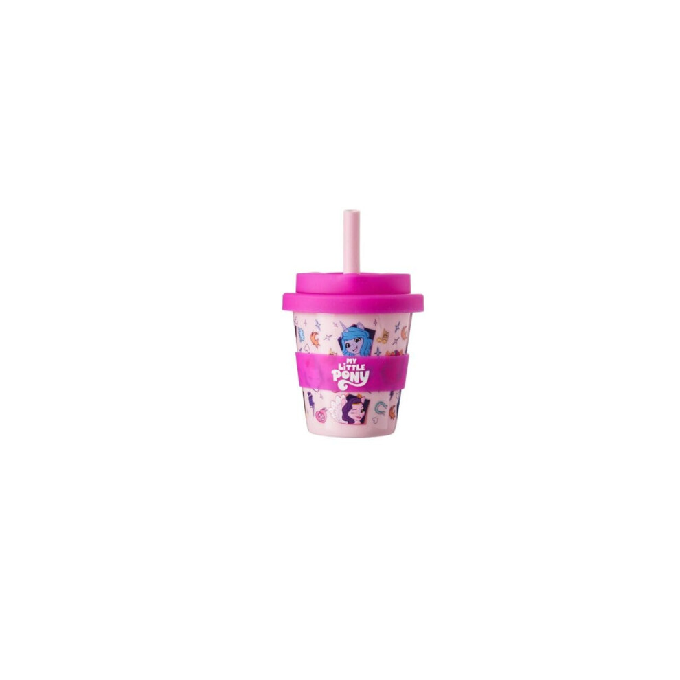 My Little Pony Babyccino Travel Cup For Kids ? 100Ml Reusable Cold Drink Cup With Soft Silicone Lid & Straw, Bpa-Free, Spill-Resistant, Hox