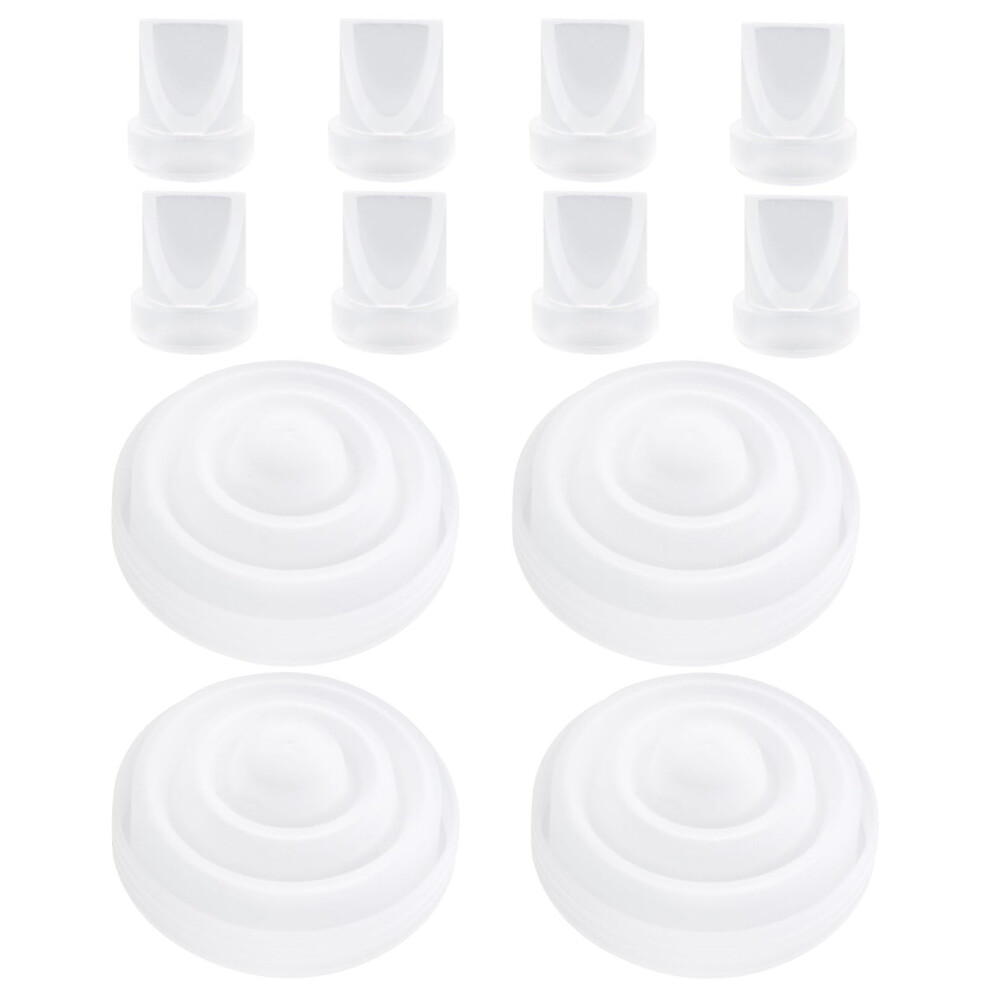 Boxob 12 Pcs Breast Pump Replacement Parts For Mom Cozy M5, 8 Duckbill Valves And 4 Silicone Diaphragms Compatible With Momcozy M5