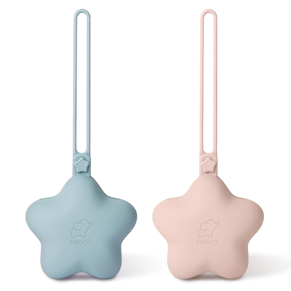 Hagot 2 Pack Silicone Dummy Holder, Universal Pacifier Case For Travel & Home