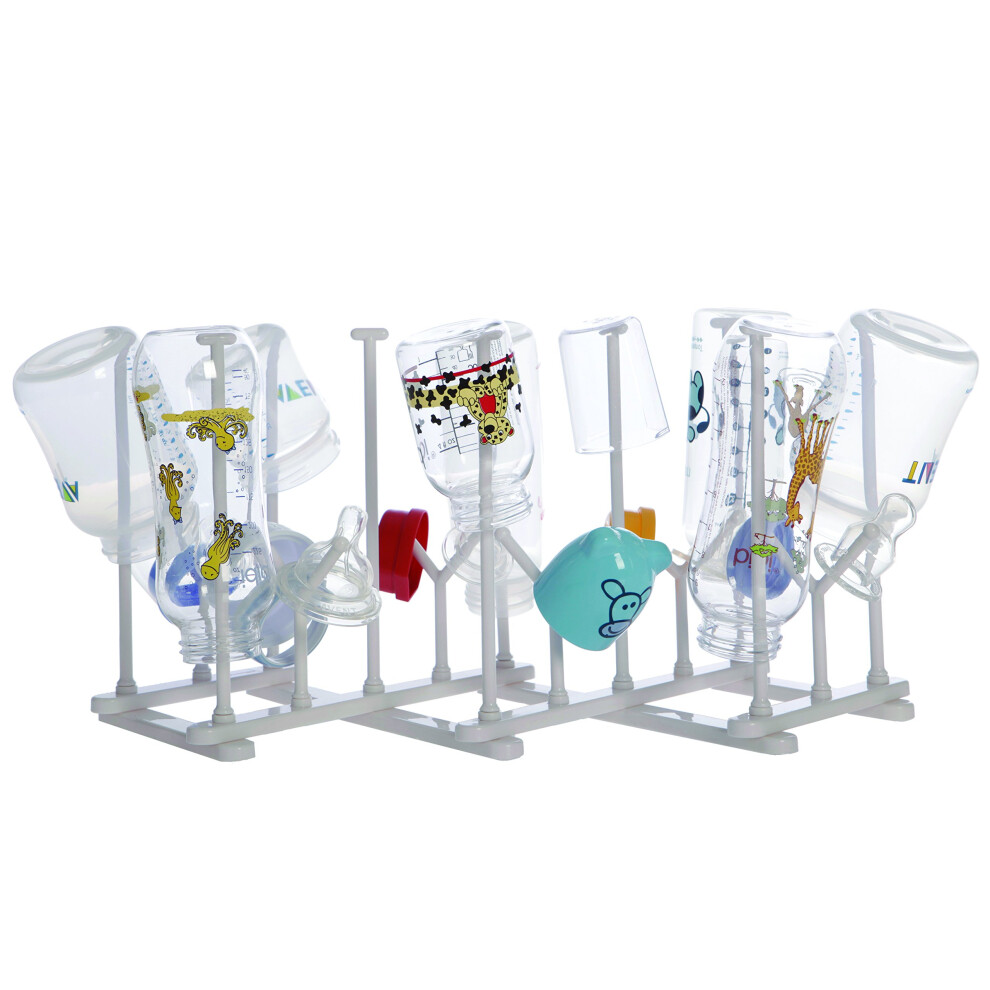 Dreambaby Baby Bottle & Nipple Drying Rack - Foldable & Portable Draining Holder - White - Model F530