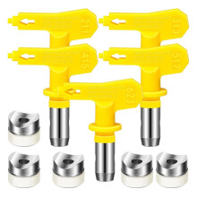 5 Stuks Airless Verfspuittips Dubbelzijdige Spuitmond voor Huisbouw Tuin Terras Hek, 211,313,415,517,623
