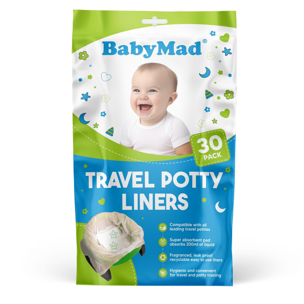 Travel Potty Liners Disposable (Pack Of 30) - Use Liner With Many Different Leading Potties Babymad