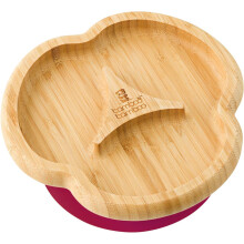 Baby and Toddler Plate for Feeding and Weaning, Bamboo Divider Taste Plate with Secure Suction, Suction Plates for Babies from 6 Months (Divider,