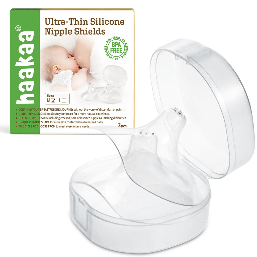 Haakaa Nippleshield Silicone Nipple Protectors For Breastfeeding With Carry Bag Ultra Thin Super Soft 18Mm Pack Of 2
