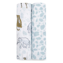 aden + anais? large swaddles 2 pack cotton muslin jungle jam (Jungle)