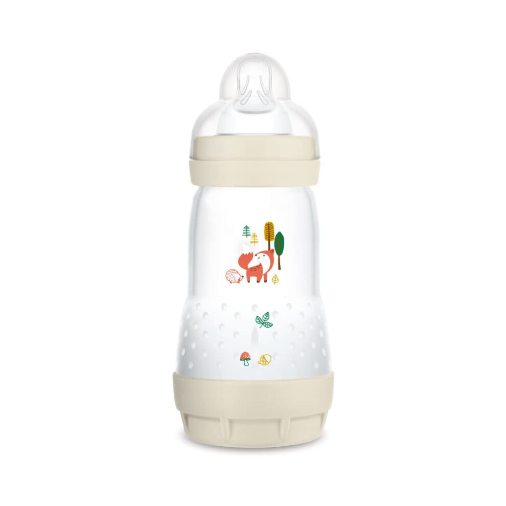 Mam Easy Start Self-Sterilising Anti-Colic Baby Bottle With Size 2 Teat, 260 Ml, Beige