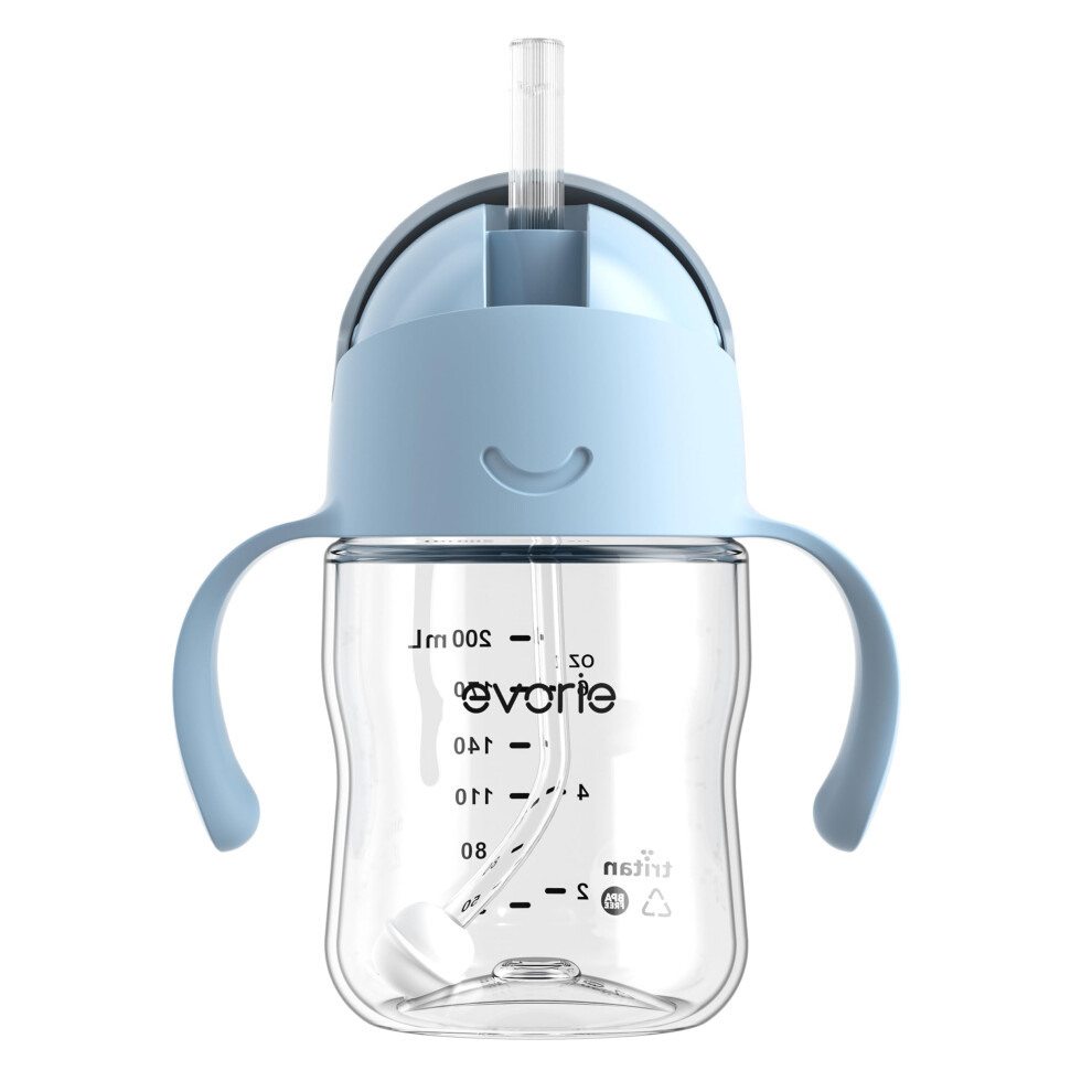 Tritan Weighted Straw Sippy Cup With Handles For Baby And Toddlers, Spill Proof Baby Water Bottle With Straw For 6 Months And Up, 200Ml, Infant Evorie