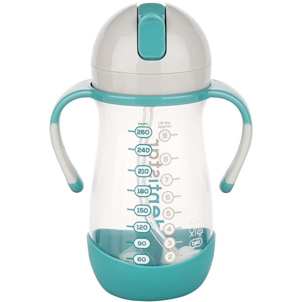 Dentistar? Straw Cup 260 Ml - Baby Bottle With Dynamic Straw From 6 Months - Leak-Proof Baby Drinking Bottle With Non-Slip Handles Including Cleaning Dentistar