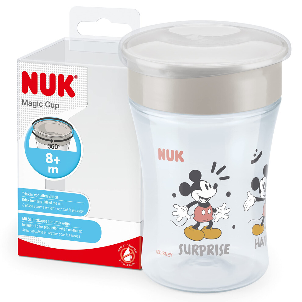 Magic Cup Sippy Cup | 360? Anti-Spill Rim | 8+ Months | Leak-Proof & Bpa-Free | 230 Ml | Disney Mickey Mouse Nuk