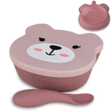 Stay Put Baby Bowl for Weaning, Baby Suction Bowl with Lid & Spoon, for Babies & Toddlers 6 Months+, BPA Free Weaning Set for Babies,