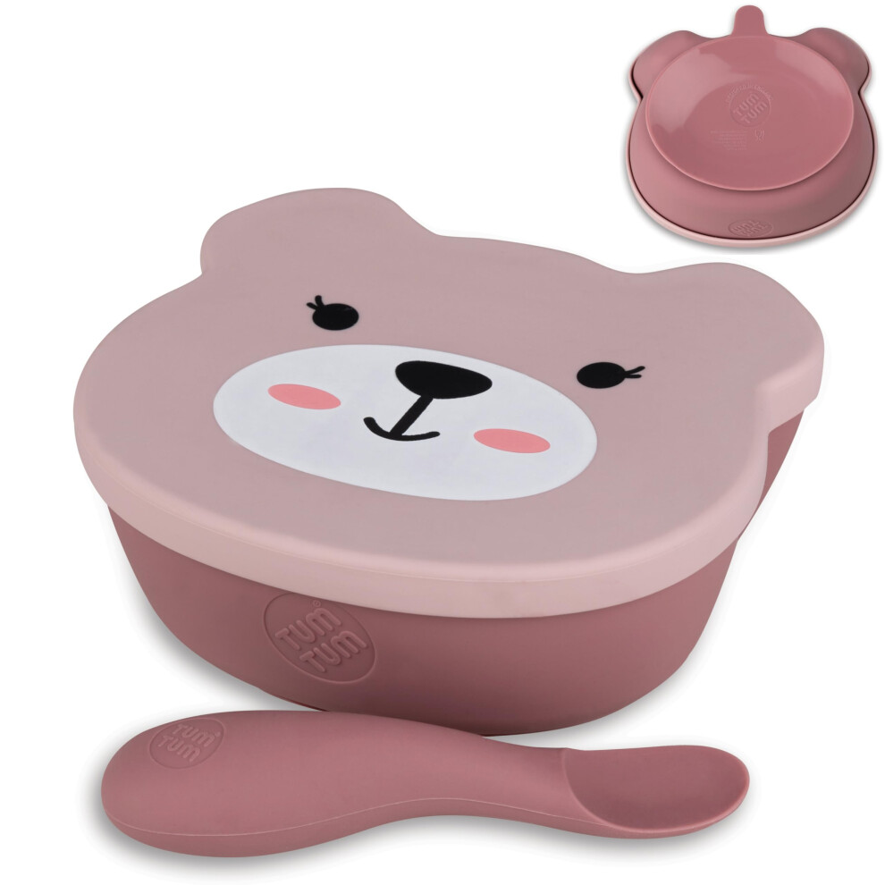 Stay Put Baby Bowl For Weaning, Baby Suction Bowl With Lid & Spoon, For Babies & Toddlers 6 Months+, Bpa Free Weaning Set For Babies, Tum Tum