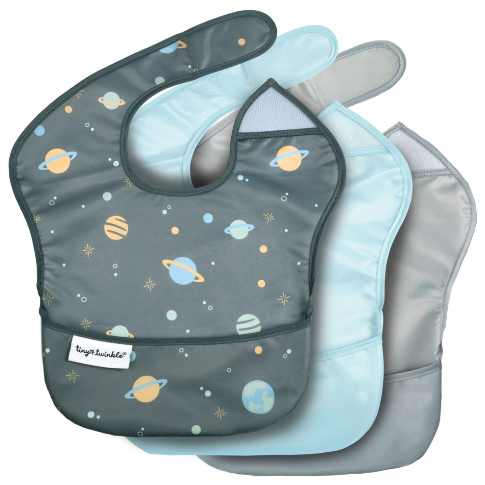 Mess-Proof Baby Bibs ? Waterproof Toddler Bib For Boys Or Girls ? Adjustable Closure ? Free From Pvc And Bpa ? Perfect For Travel Tiny Twinkle