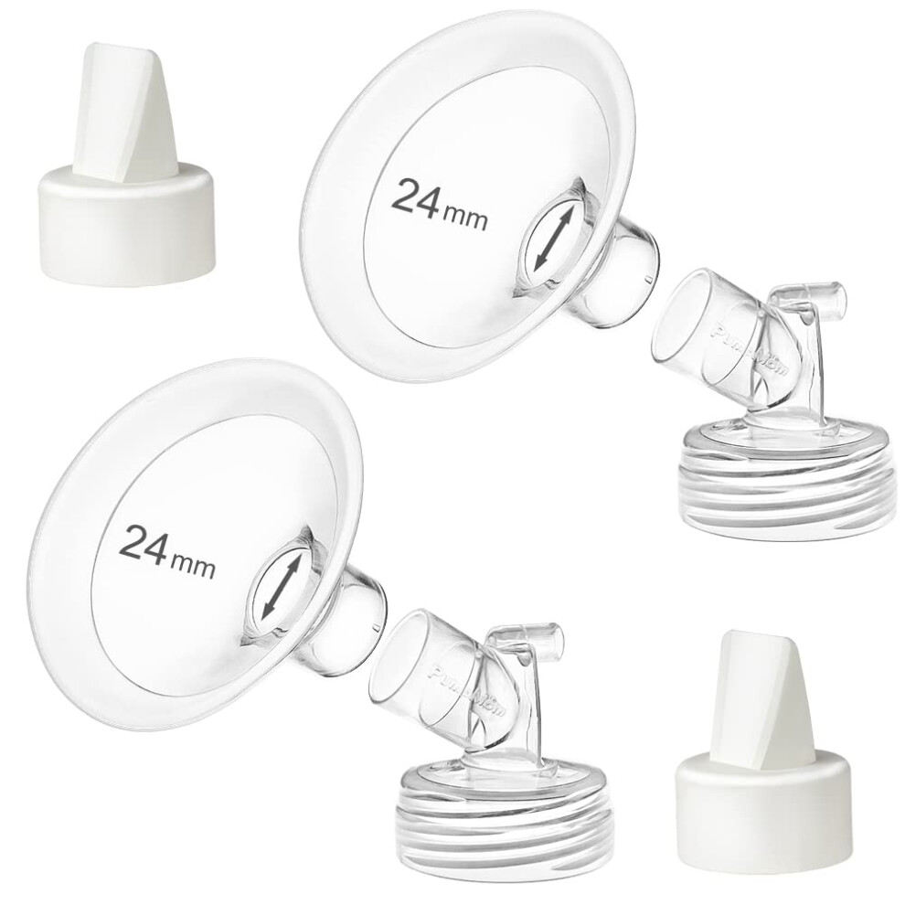 Pumpmom-Us Pumpmom 24Mm Flanges Compatible With Spectra S2 Spectra S1 9 Plus Synergy Gold Breastpumps Accessories, Replacement Breast Shield To Spectra Pump