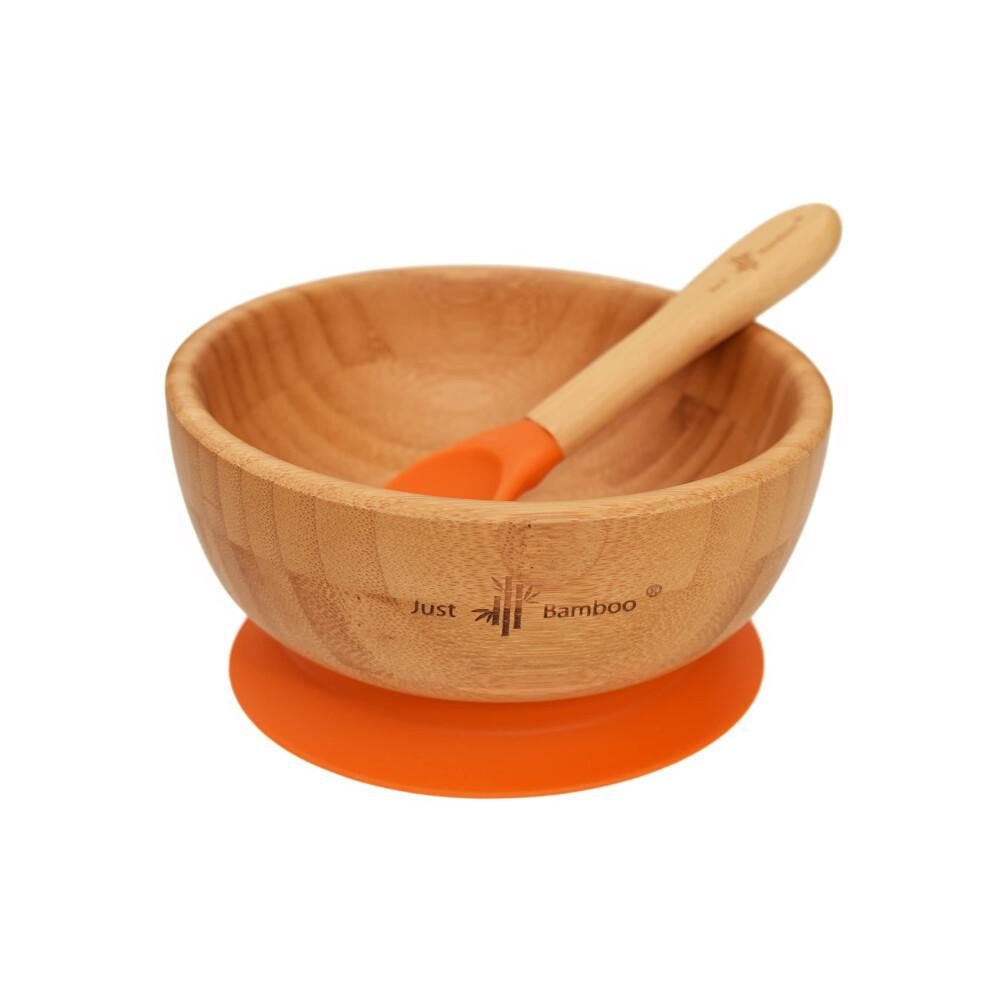 ? Baby And Toddler Suction Bowl Set For Feeding And Weaning | Outstanding Suction | Bamboo Baby Suction Bowls With Matching Spoon Set From Just Bamboo