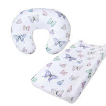 iEvolve Baby Nursing Pillow Cover Breast Feeding Pillow Cover Slipcover U Shape for Baby Boy Girl,Cover Only(Butterfly)
