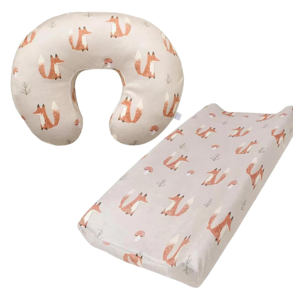Nursing Pillow Cover Breast Feeding Pillow Support Positioner Lounger Cover For Baby Boy Girl, Cover Only(Fox) Ievolve