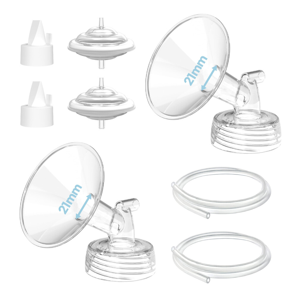 Cubcare Breast Pump Parts Compatible With Spectra S1/S2/9 Plus, Not Original Accessories, Spectra Flanges 21Mm, Duckbill Valves, Backflow Protectors