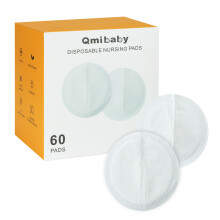 Qmibaby Disposable Nursing Pads, 6-Layer Super Absorbent Breathable Breastfeeding Pads, Ultra-Thin 3D Contour, Leakproof & Hypoallergenic,