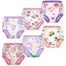 FLYISH DIRECT 6 Packs Potty Training Pants for Boys and Girls, Absorbent and Reusable Potty Training Underwear for Babies and Toddlers, 4 Years,