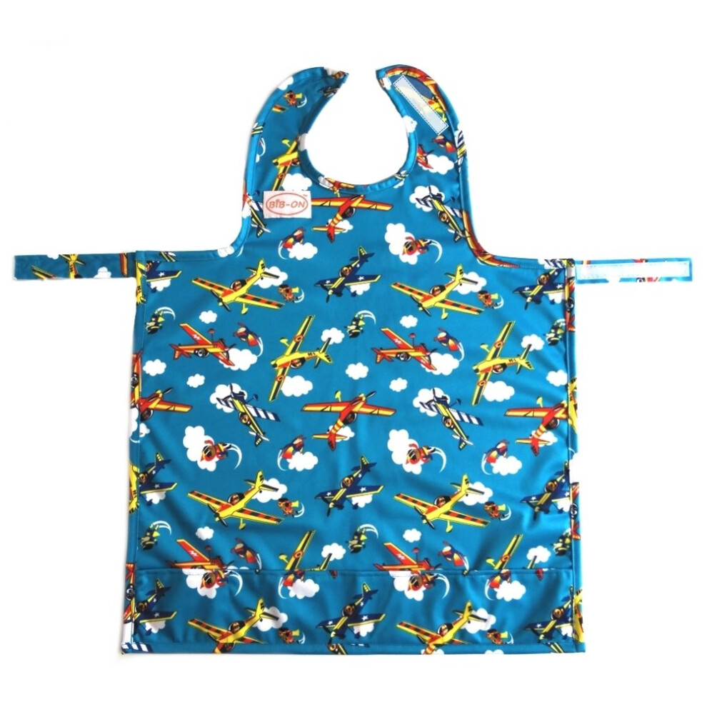 Bib-On , A New, Full-Coverage Bib And Apron Combination For Infant, Baby, Toddler Ages 0-4. (Planes)