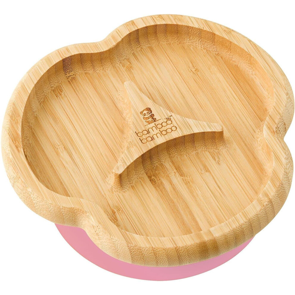 Baby And Toddler Plate With Suction For Feeding And Weaning, Bamboo Divider Taste Plate With Secure Suction, Suction Plates For Babies Bamboo Bamboo