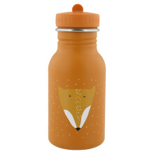Trixie Drinking Bottle - Mr. Fox - 350ml Stainless Steel Water Bottle for Kids - Orange - Leakproof - Eco-Friendly and BPA-Free
