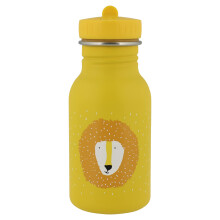 Trixie Drinking Bottle - Mr. Lion - 350ml Stainless Steel Water Bottle for Kids - Yellow - Leakproof - Eco-Friendly and BPA-Free