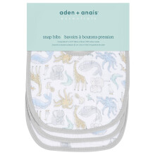 aden + anais essentials Snap Baby Bib, 100% Cotton Muslin, 3 Layer Burp Cloth, Super Soft & Absorbent for Infants, Newborns and Toddlers, Adjustable