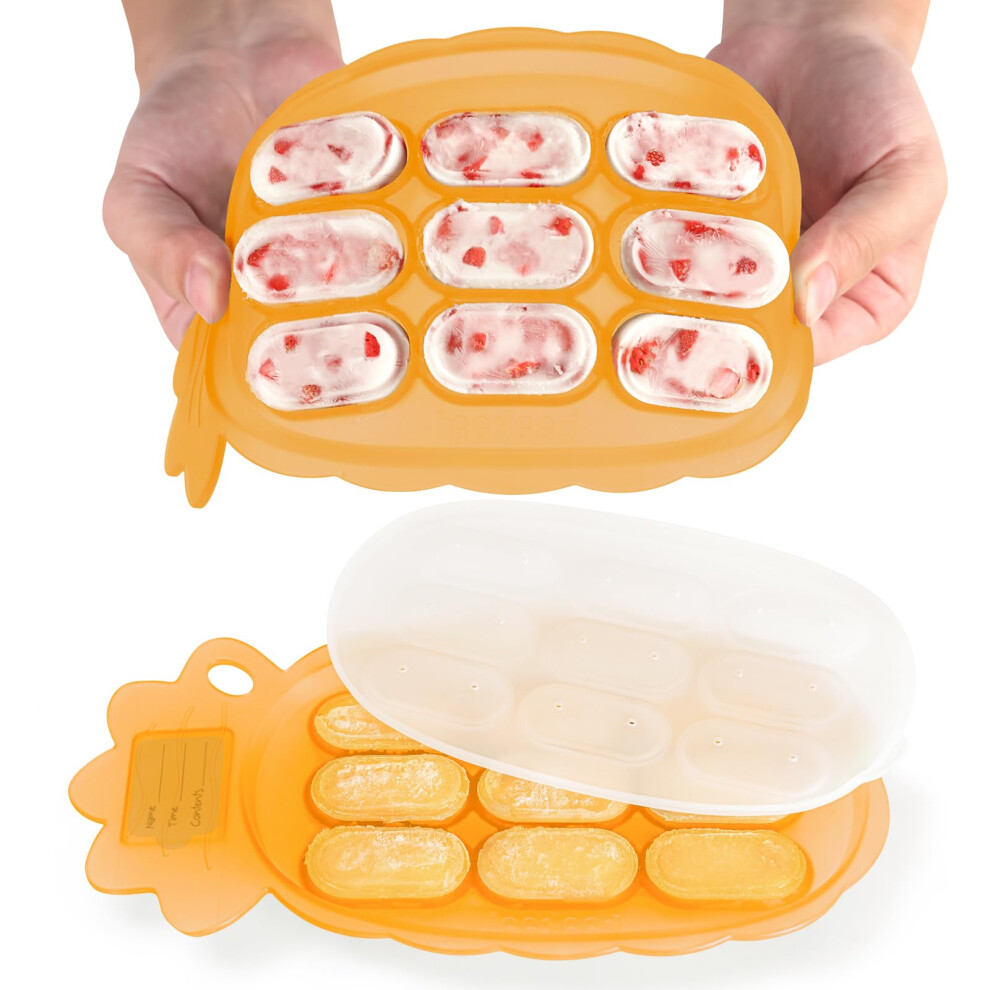 Silicone Nibble Freezer Tray -Breastmilk Teething Popsicle Mold - Baby Fruit Food Feeder Teether Tray - Baby Food Maker - Ice Cube Tray - 4 Haakaa