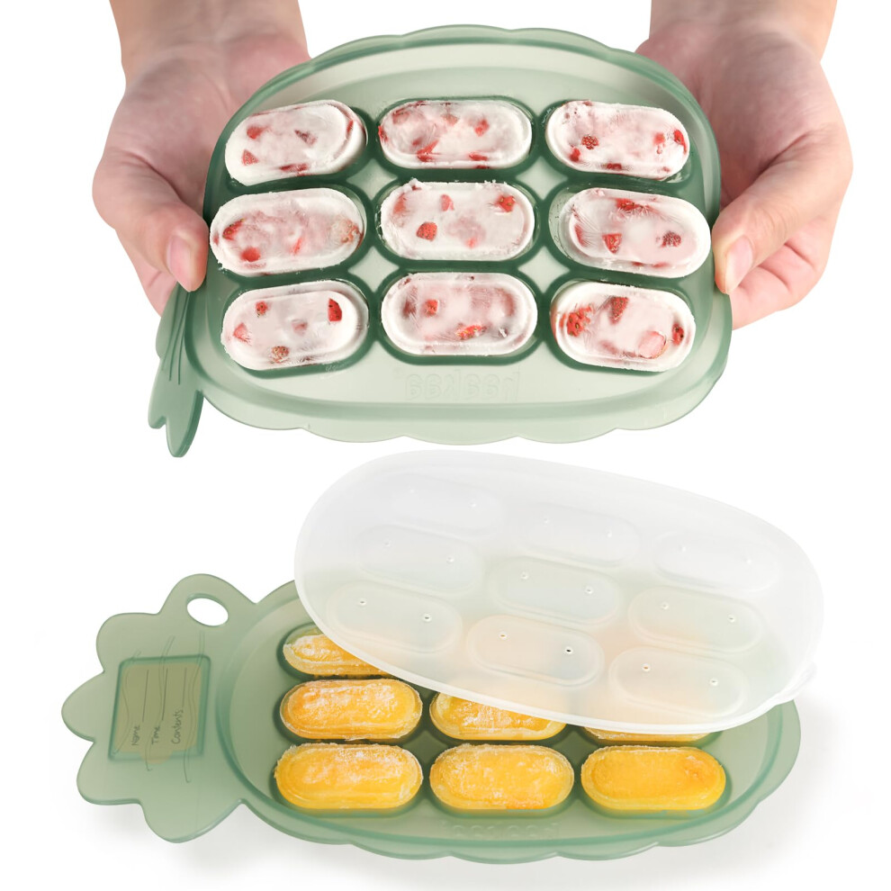 Silicone Nibble Freezer Tray -Breastmilk Teething Popsicle Mold - Baby Fruit Food Feeder Teether Tray - Baby Food Maker - Ice Cube Tray - 4 Haakaa