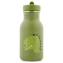 Trixie Drinking Bottle - Mr. Dino - 350ml Stainless Steel Water Bottle for Kids - Green - Leakproof - Eco-Friendly and BPA-Free