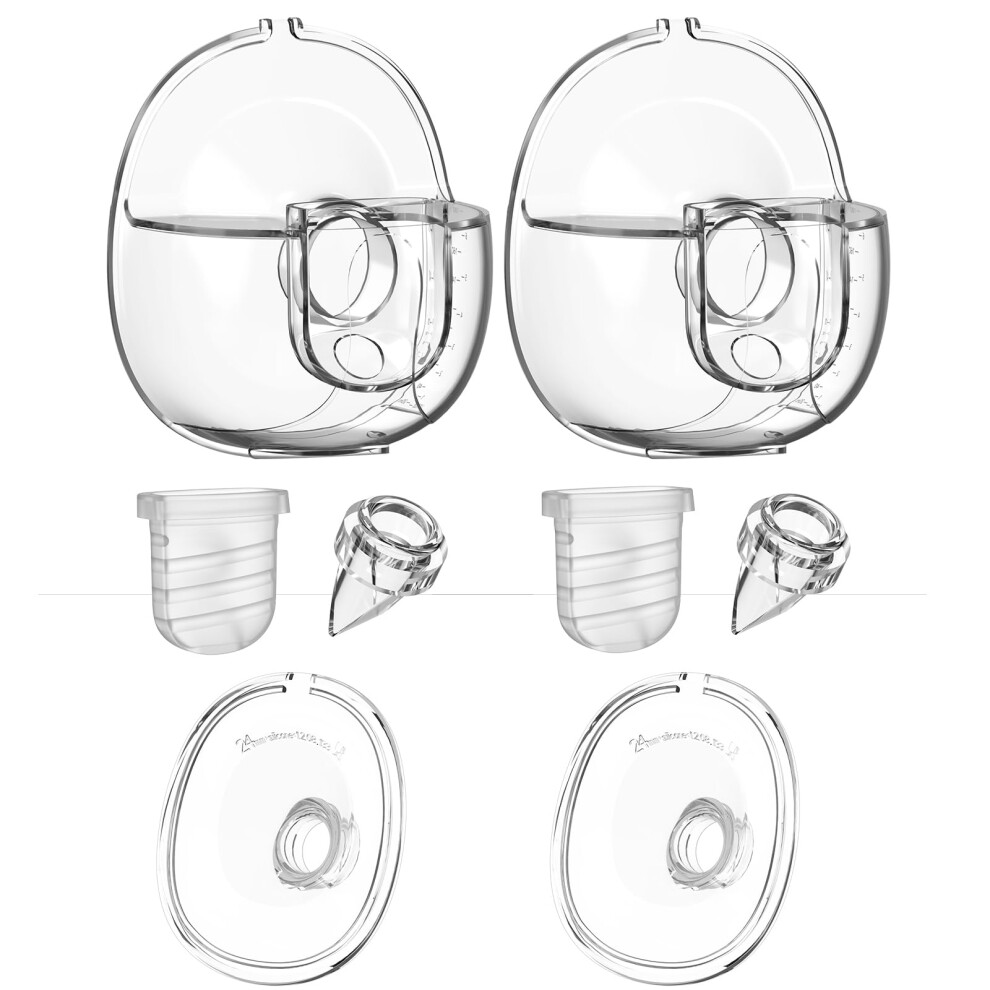 Coolle Breast Pump Parts Original Flange Shield 24Mm Duckbill Valve Silicone Diaphragm Milk Collector Cup Overall Replacement Accessories Compatible With