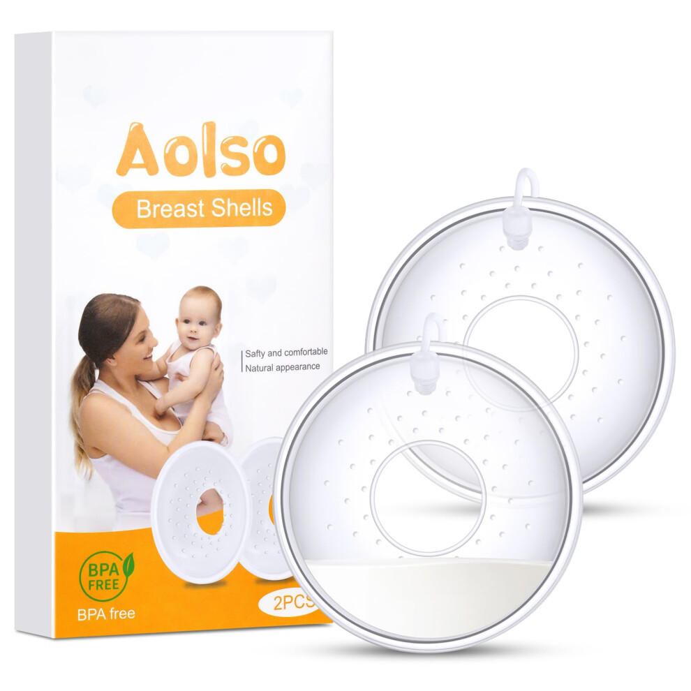 Aolso Breast Shells, 2 Pcs Reusable Breast Milk Collection Shell, Nursing Cups Milk Saver Protect, Bpa Free Reusable Soft Silicone For Breastfeeding,