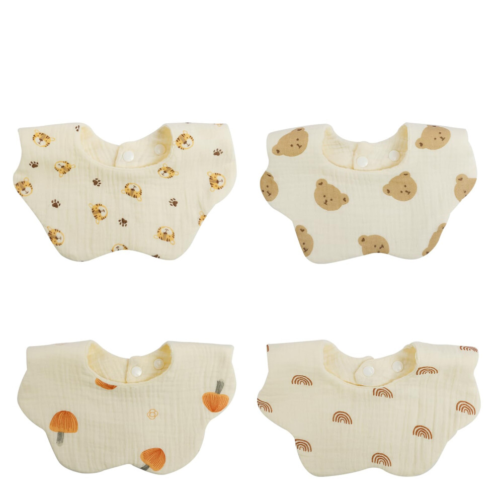 Vicloon Baby Bandana Drool Bibs, 6 Layer Cotton Wave Muslin Baby Bibs With 2 Adjustable Snap, 360? Rotating Neck Baby Drool Bibs, Baby Bib Flower