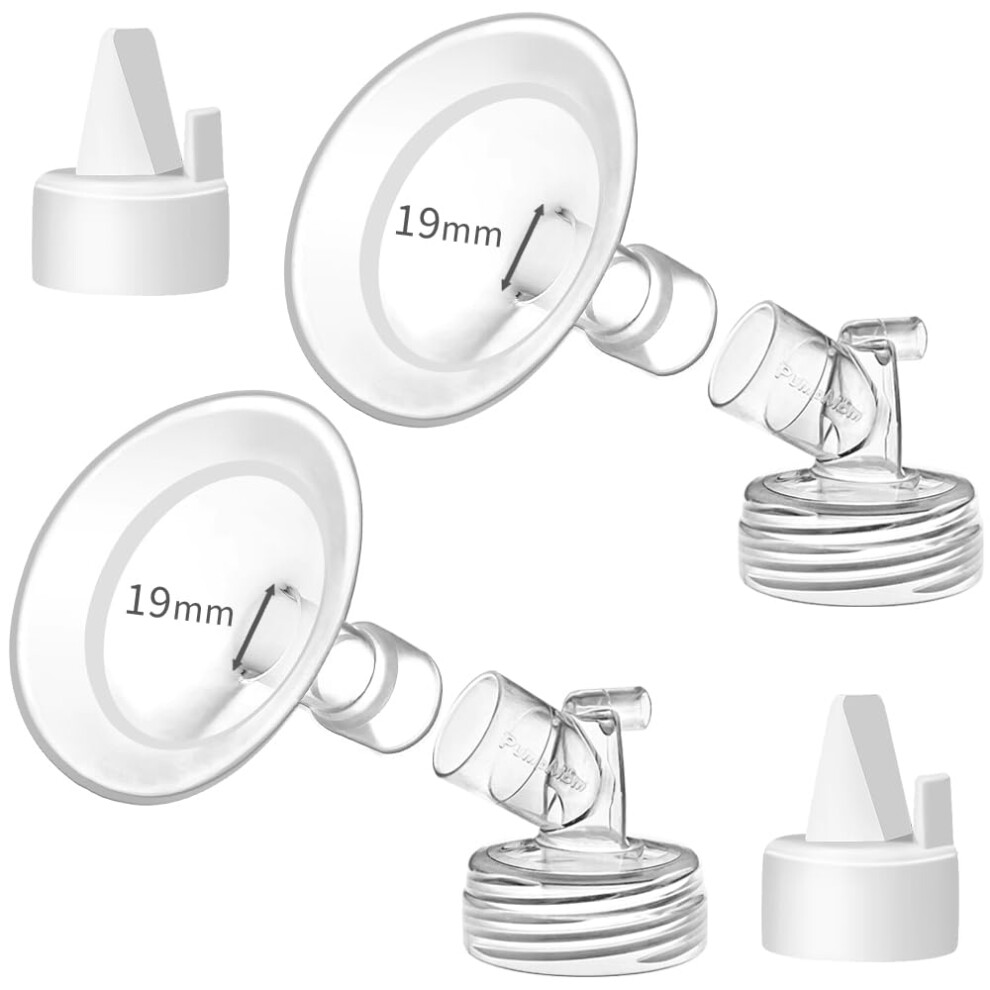 Pumpmom-Us 19Mm Flanges Compatible With Spectra S2 S1 9 Plus Breastpumps Accessories, Replacement 19Mm Breast Shield And Duckbill Valves For Spectra