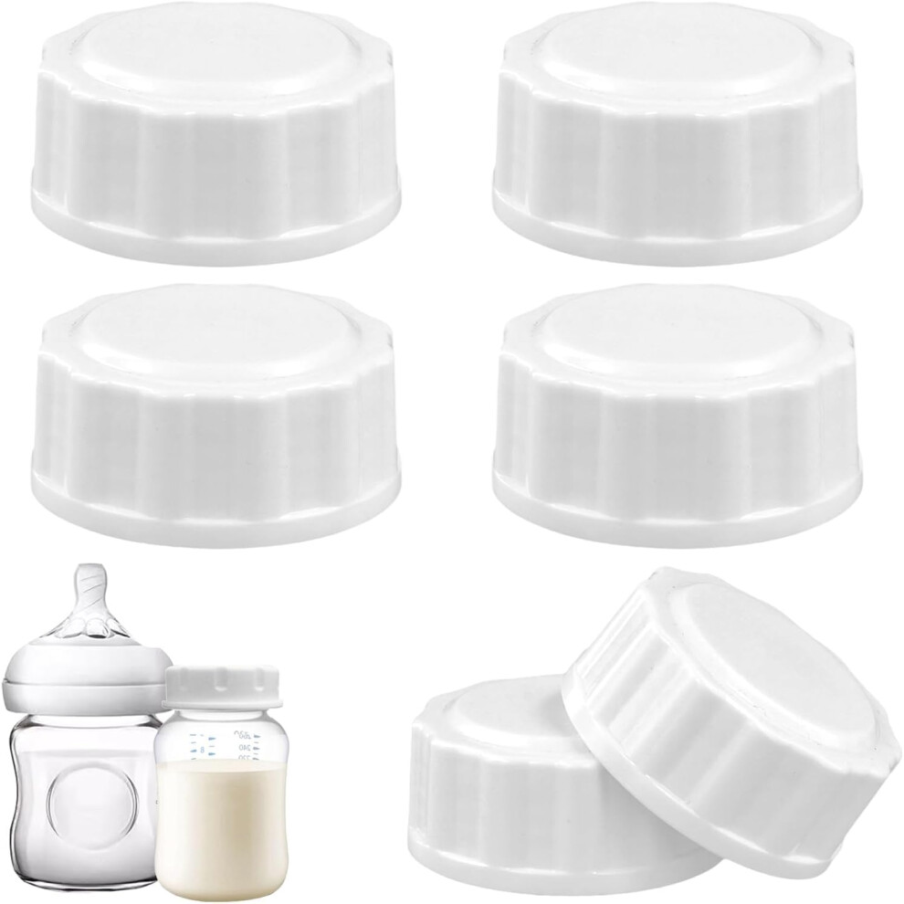 6Pcs Travel Bottle Caps For Philips Avent, Baby Bottle Caps Bottle Lids Replacement Baby Bottle Lids Compatible With Avent Wide-Mouth Bottles(White) White Dawris