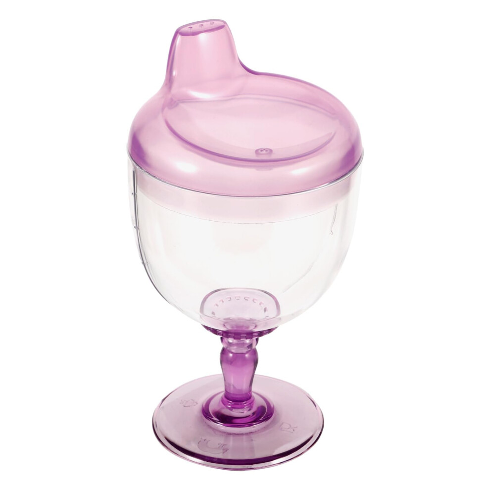 Goblet Training Cup, Plastic Goblet Sippy Cup, 180Ml Kids Sippy Bottle, Fancy Wine Glass Mug Spill Proof For Toddler Child Purple Housoutil