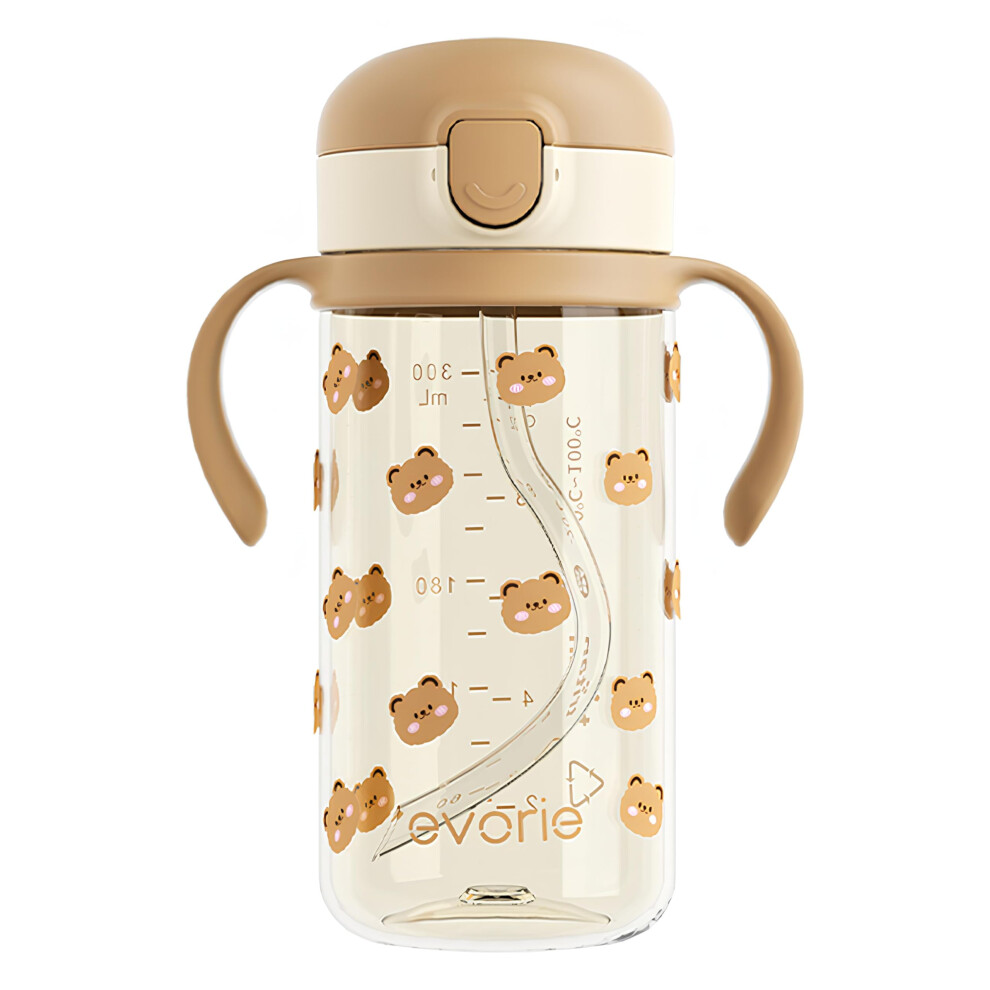 Evorie Tritan Spill Proof Toddler Straw Sippy Cup, For Baby And Toddlers 1-3 Years Old, 300Ml, No Spill Straw Water Bottle With Removable Handles,
