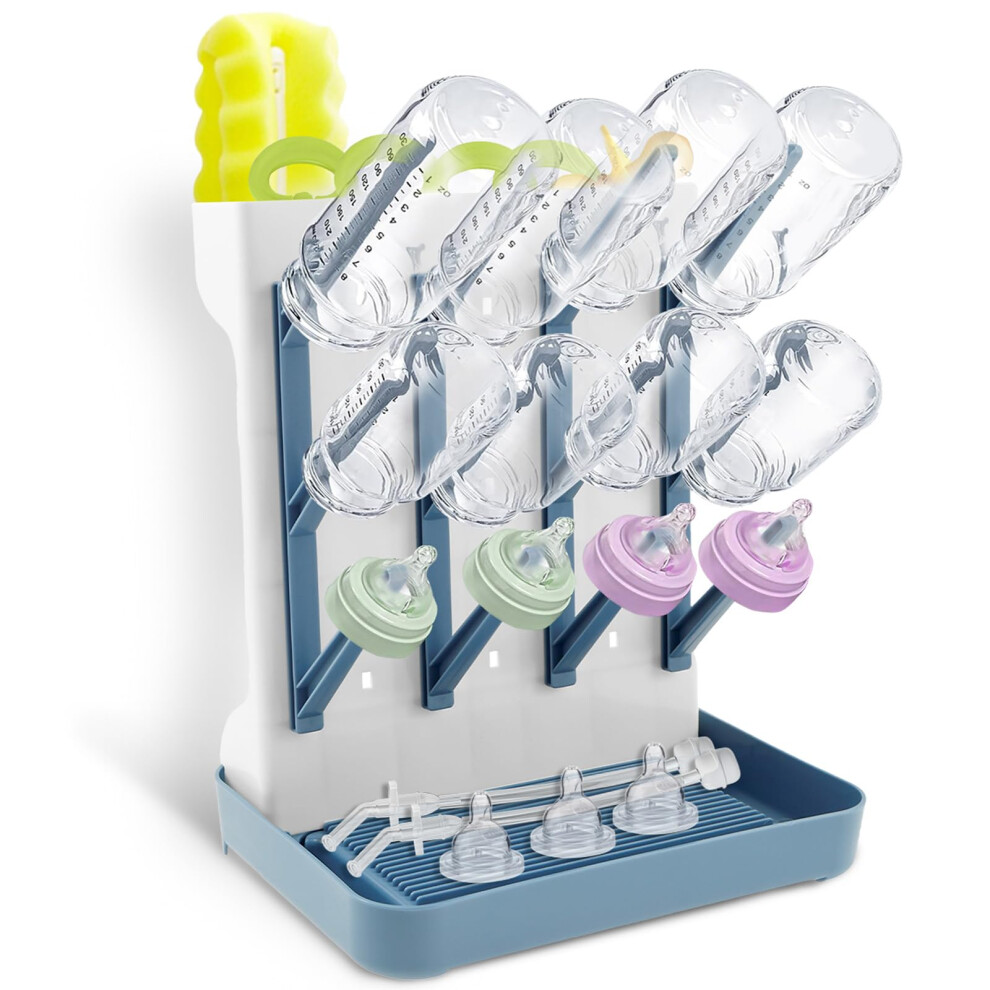 Baby Bottle Dryer Rack Plastic Vertical Standing Baby Bottle Holder Space Saving Countertop Standing Dish Holder Holds Up To 12 Bottles For Sesaver